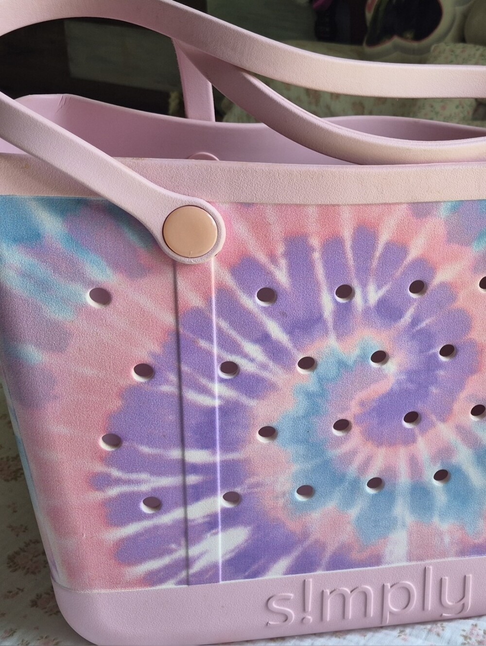 Slimply Southern Pink Tie-Dye Tote Bag